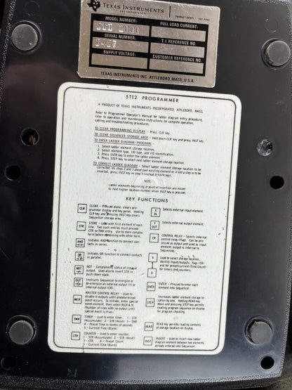 Texas Instruments 5TI-2000 PLC Programmer in Case w/ Manuals, Used Working