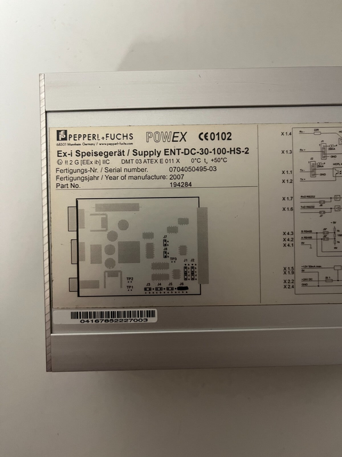 Sartorius PR 5101/60a Industrial Controller - ENT-DC-30 Ex-Proof Power Supply