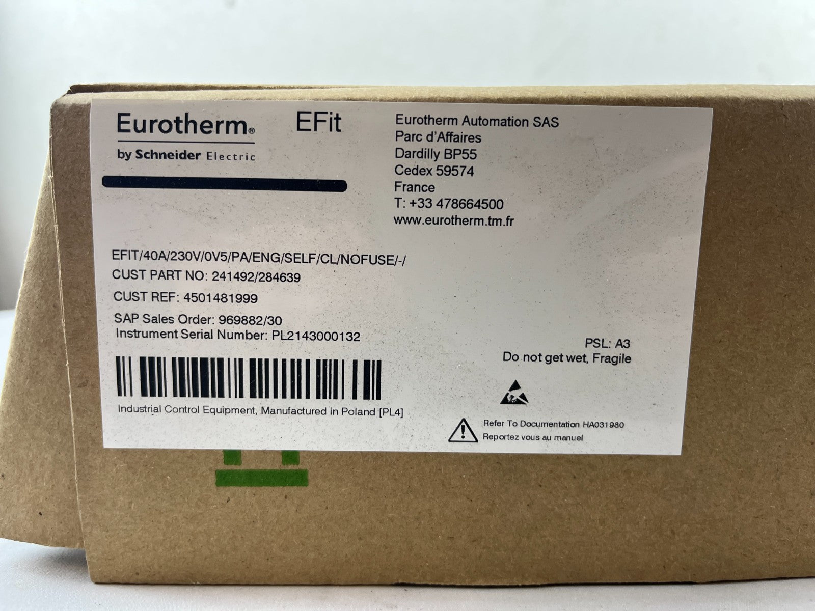 Eurotherm EFit 40A 230V SCR Power Controller Self‑Powered No Fuse New in Box