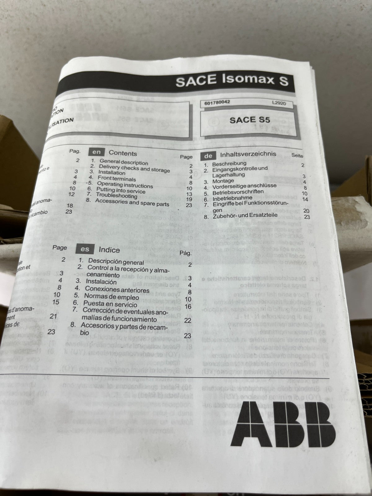 ABB SACE S5 Circuit Breaker PR212/P 630A 3 Pole MCCB New In Box Spare Unit