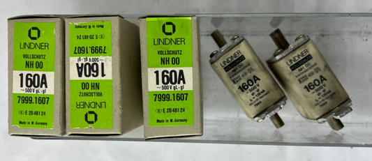 Lindner Vollschutz NH00 Fuse 160A 500V 7999.1607 Corrosion Resistant Lot of 5x