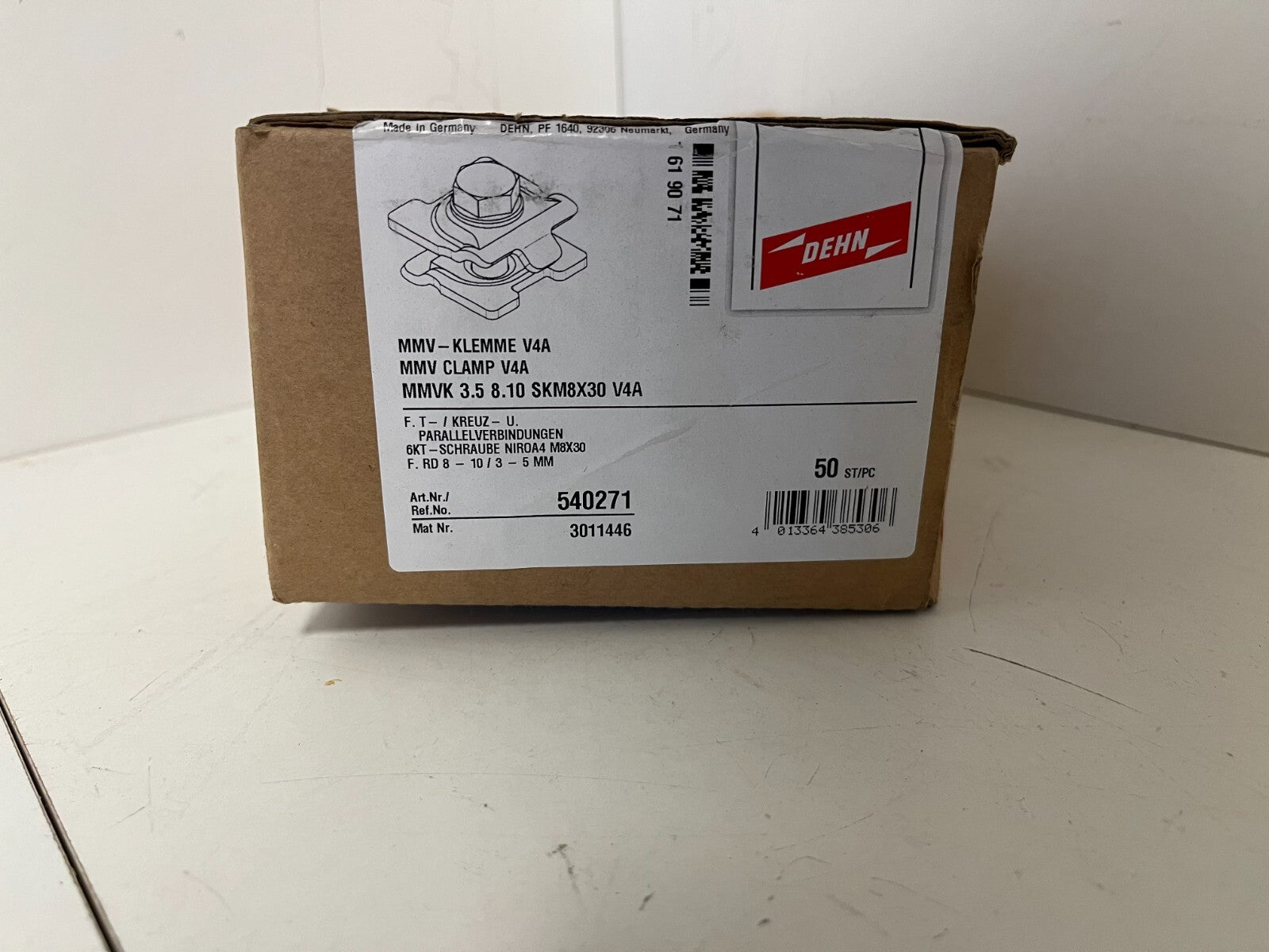 +25 DEHN 540271 MMV Clamps V4A Stainless  - Brand New Never Used