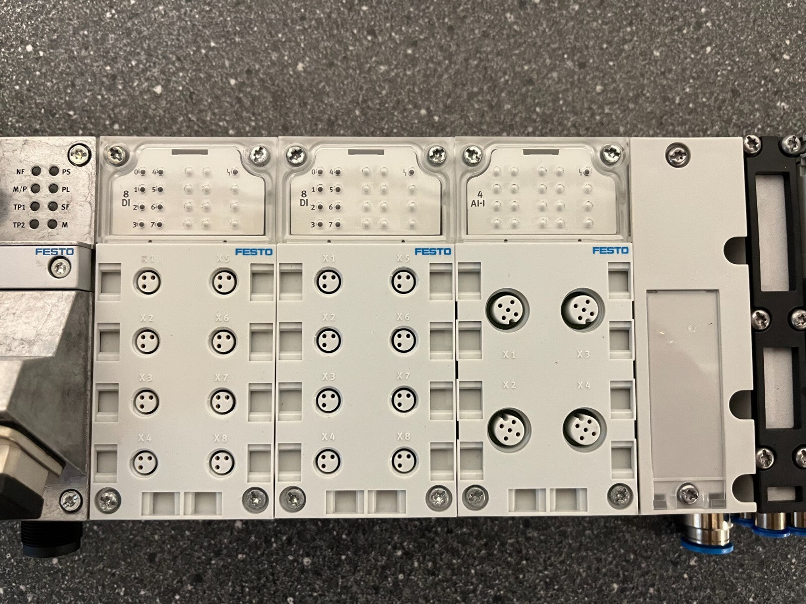 Festo CPX Pneumatic Manifold Assembly with VMPA1-FB-EMS-8 Valves and Accessories