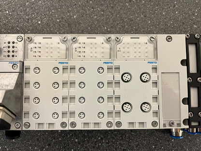 Festo CPX Pneumatic Manifold Assembly with VMPA1-FB-EMS-8 Valves and Accessories