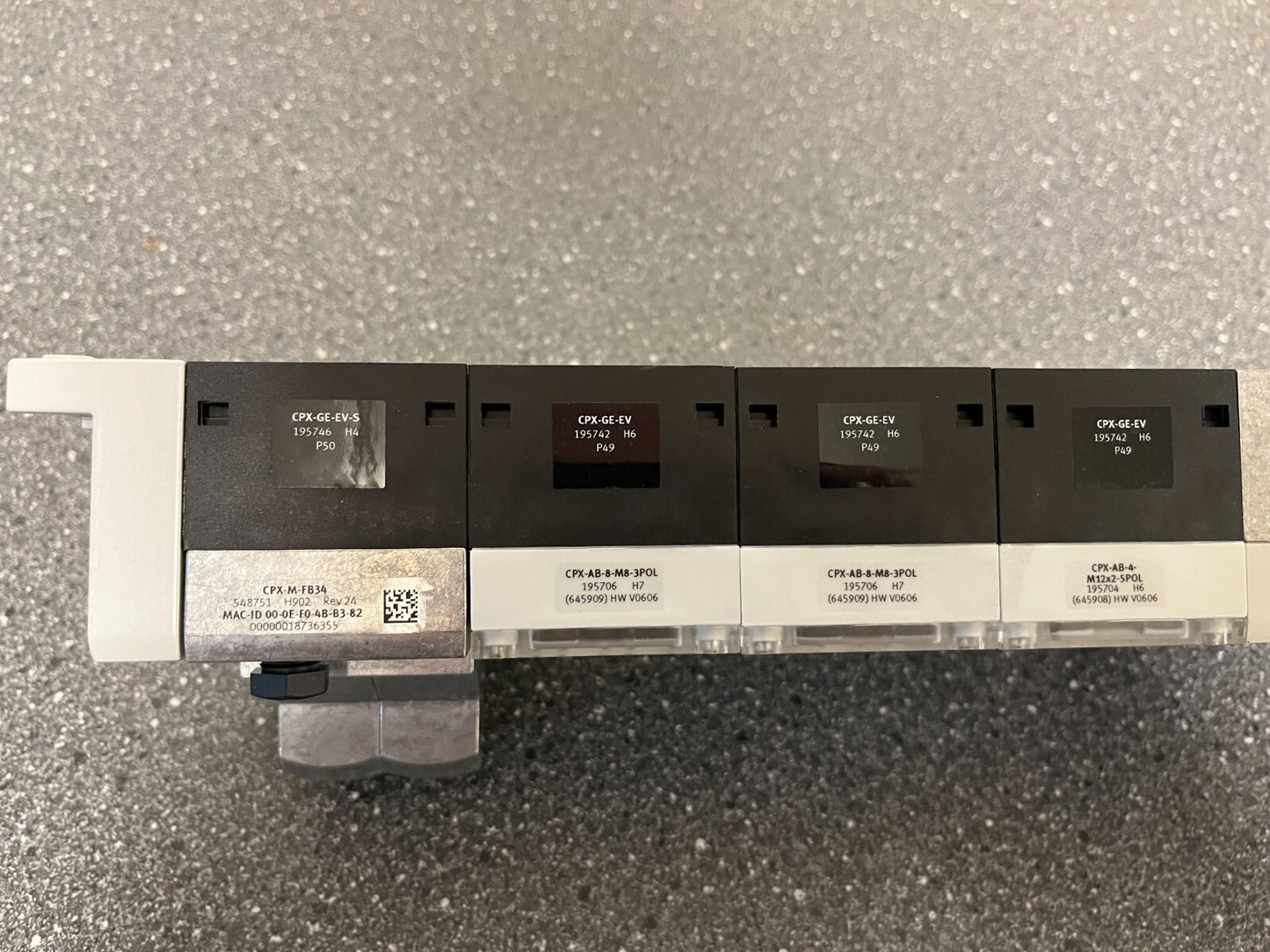 Festo CPX Pneumatic Manifold Assembly with VMPA1-FB-EMS-8 Valves and Accessories