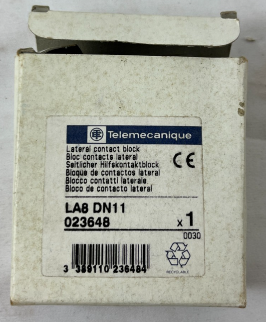 Telemecanique LA8 DN11 Auxiliary Contact Block 023648 Contactor Accessory New