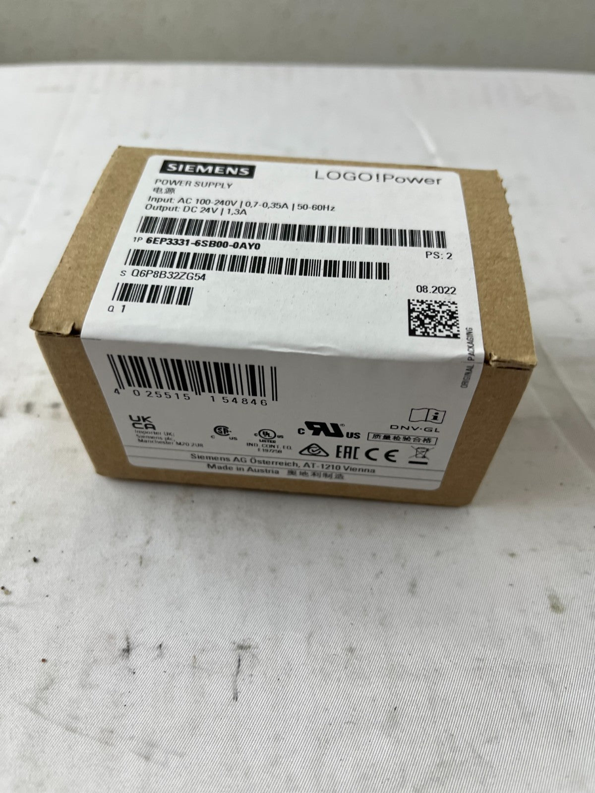 Siemens 6EP3331-6SB00-0AY0 LOGO! Power Supply 24V DC 1.3A New in Box