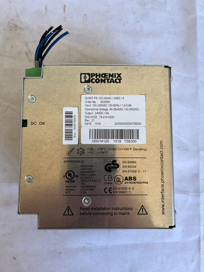 Phoenix Contact QUINT-PS-100-240AC/24DC/5 Power Supply 24V 5A Used Working Fine
