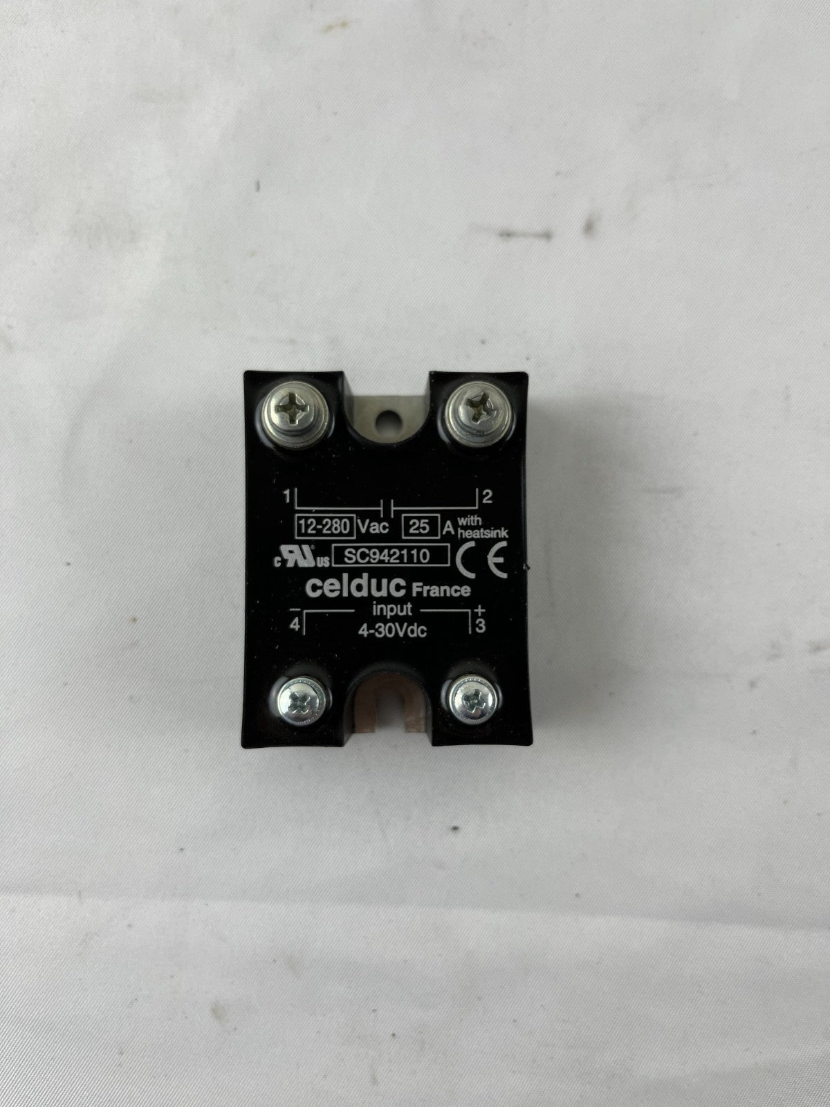Celduc SC942110 Solid State Relay 25A 12–280VAC 4–30VDC Control Panel Mount