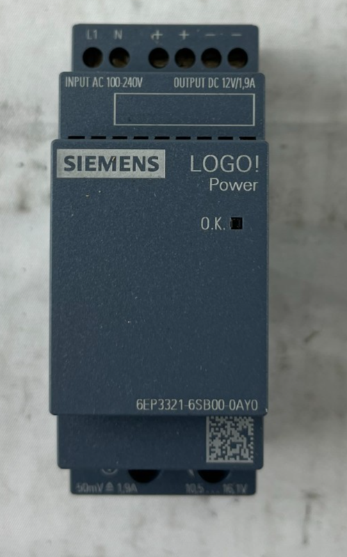 Siemens 6EP3332-6SB00-0AY0 LOGO! Power Supply 12V DC 1.9A Used Spare Part