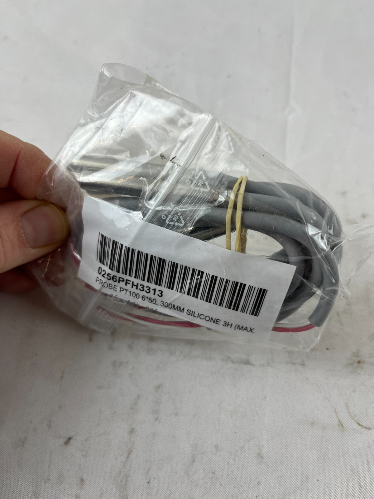 PT100 Temperature Probe 0256PFH3313 6×50mm 3000mm Silicone Cable 3‑Wire New
