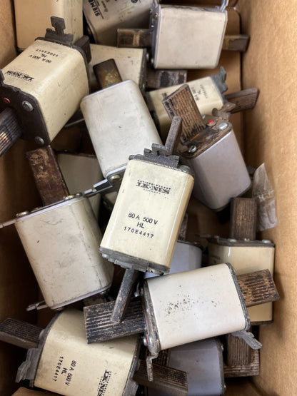 Siemens Teknis NH Fuse Link Lot 80A 125A 500V Used Huge Bundle Spare Parts