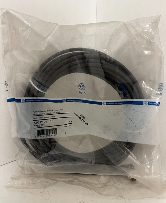 Telemecanique XZC P1241L10 M12 Female Connector Cable 10m IP67 - New Sealed
