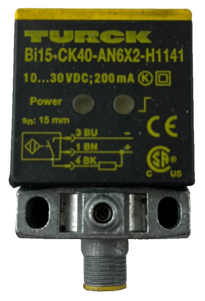 Turck Bi15-CK40-AN6X2-H1141 Inductive Proximity Sensor 10-30VDC Used Spare Part