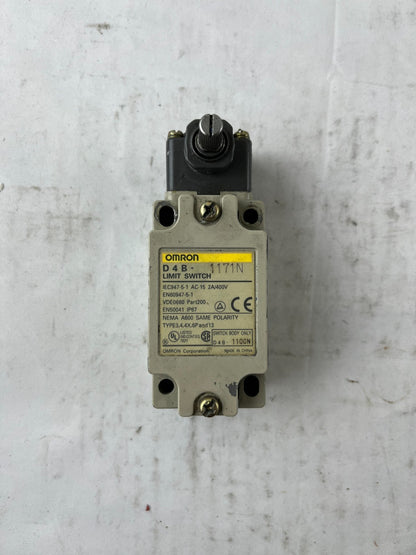 Omron D4B-1171N Limit Switch IP67 2A 400V Industrial Position Switch Used Spare