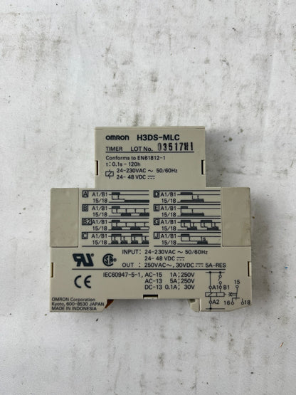Omron H3DS-MLC Multifunction Timer Relay 24-230VAC 24-48VDC Used Spare Unit