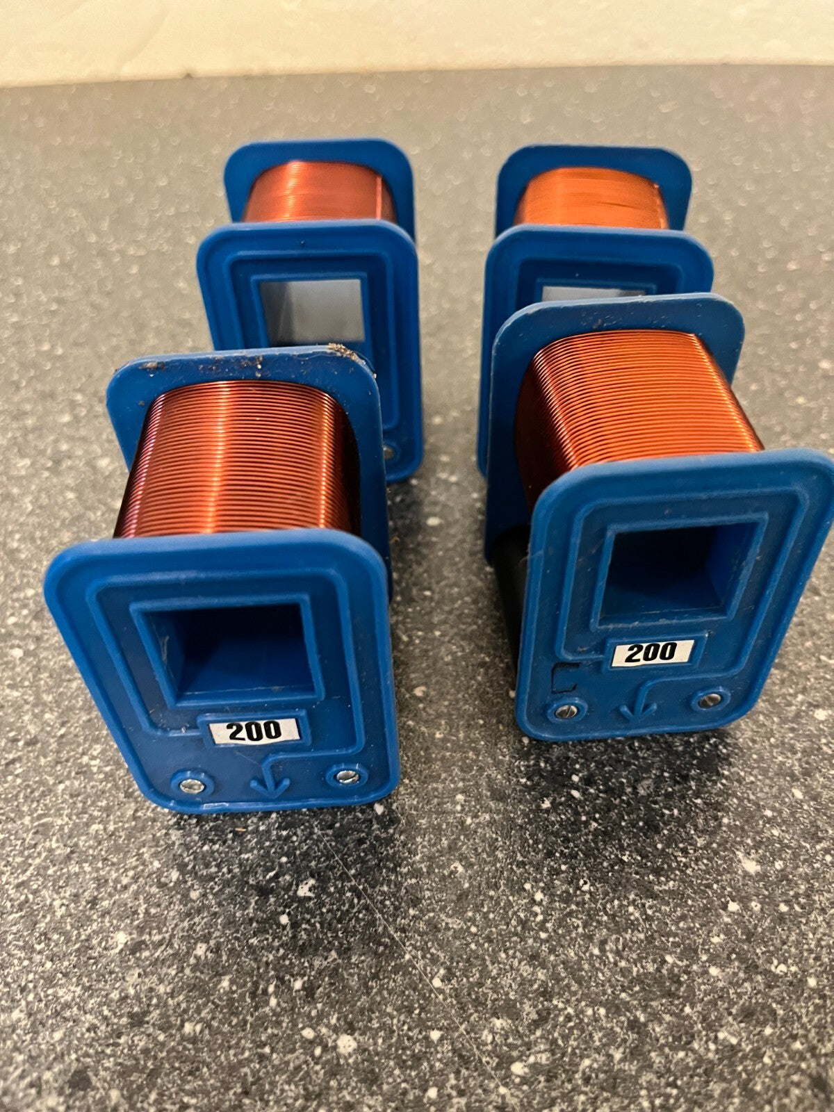 Lot of 4 Vintage 200 Current Transformers Blue Industrial Components