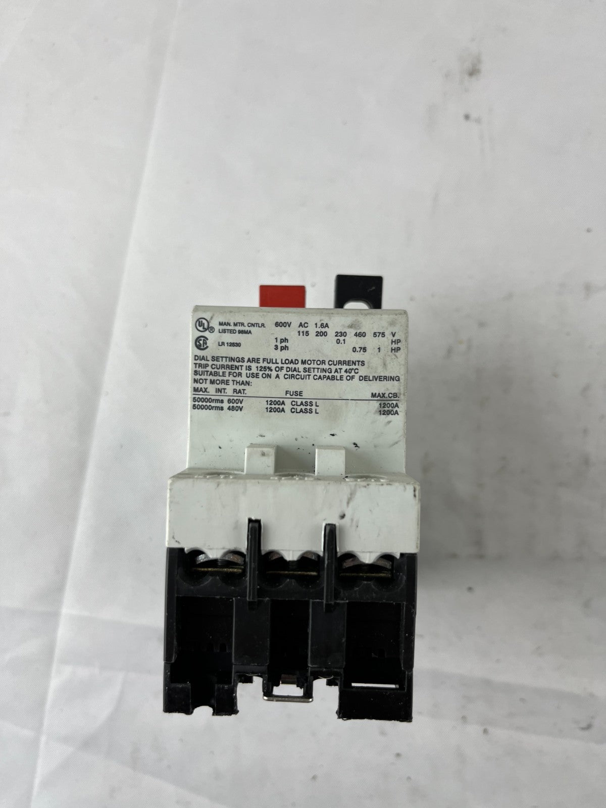 AEG Mbs 25 Manual Motor Starter 1–1.6A 3‑Pole 600V AC Used Spare Part