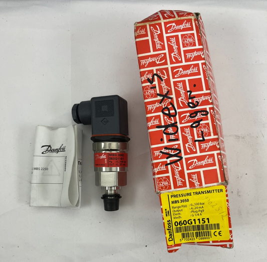 Danfoss MBS 3050 Pressure Transmitter 060G1151 0-100 bar 4-20mA New in Box
