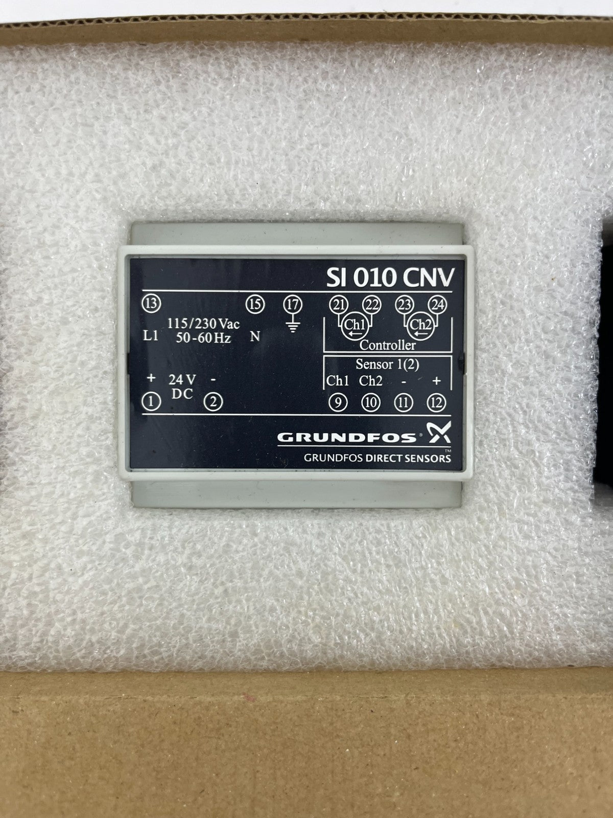 Grundfos SI 010 CNV Converter 96983684-V02, 115/230VAC to 24VDC, 2x 4-20mA, New