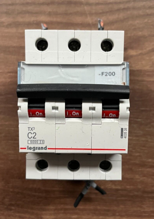 Legrand TX³ C2 3-Pole Circuit Breaker 6000 3A Used Working - Spare Part