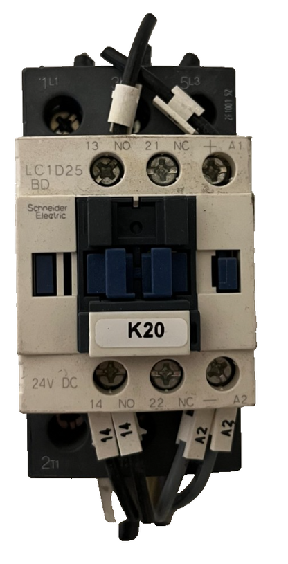 Schneider Electric LC1D25BD Contactor 25A 24V DC Coil TeSys D + LAD4TBDL Used