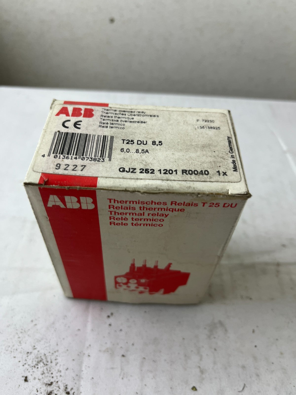 ABB T25 DU 8.5 Thermal Overload Relay 6.0–8.5A Class 10A New in Box