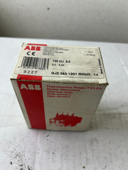 ABB T25 DU 8.5 Thermal Overload Relay 6.0–8.5A Class 10A New in Box
