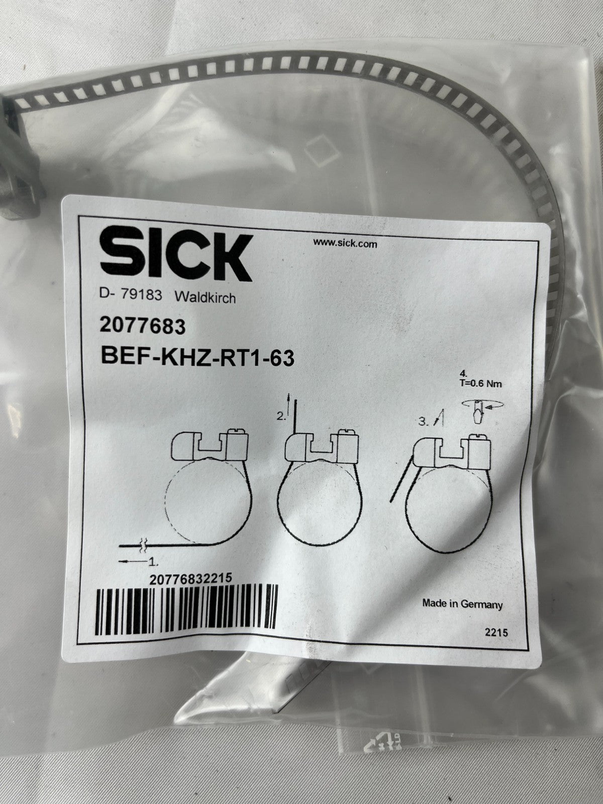 SICK BEF‑KHZ‑RT1‑63 Mounting Bracket 32–63 mm Stainless Steel 2077683 New Sealed