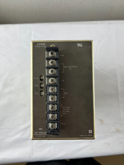 TDK RM24-4R5GB Power Supply 24V DC 4.5A 100–115V AC Input Used Japan Spare