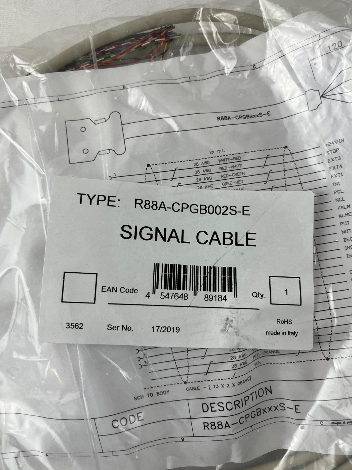 Omron R88A-CPGB002S-E CN1 I/O Signal Cable 2m for G-Series / G5 EtherCAT Servo