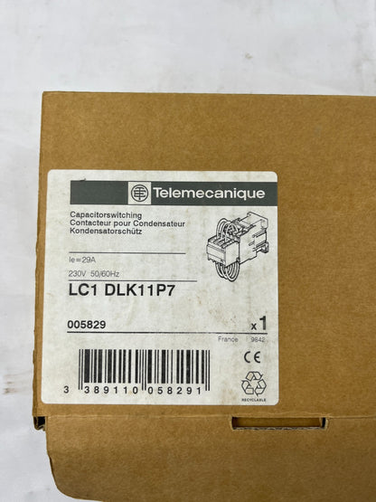 Telemecanique LC1DLK11P7 Capacitor Switching Contactor 29A 230V 50/60Hz New NOS
