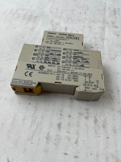 Omron H3DS-MLC Multifunction Timer Relay 24-230VAC 24-48VDC Used Spare Unit