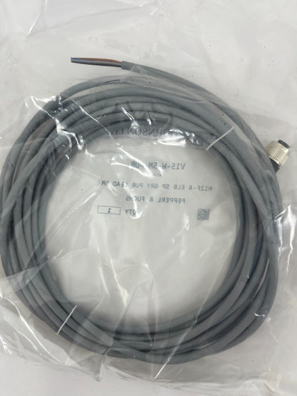 Pepperl+Fuchs V15-W-5M-PUR Sensor Cable M12 5-Pin Female Angle 5m PUR NEW