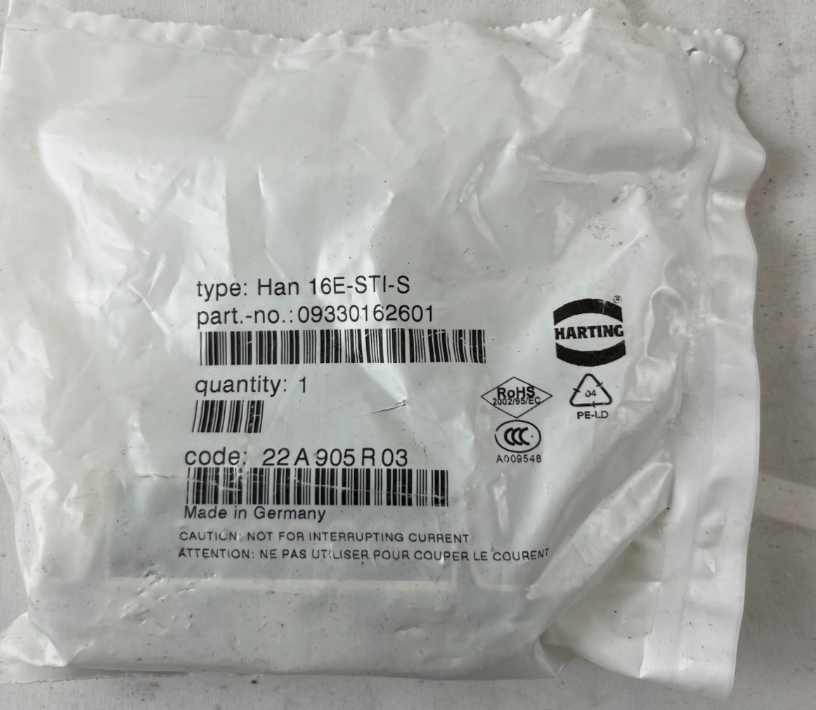 Harting Han 16E-STI-S Connector Insert 16+PE 500V 16A 09330162601 Germany NEW