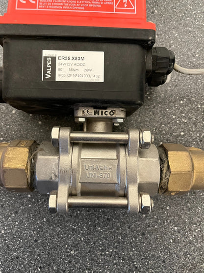 Valpes ER35.X53M Electric Actuator with Uni-Valve UNI-S70 Stainless Steel Valve