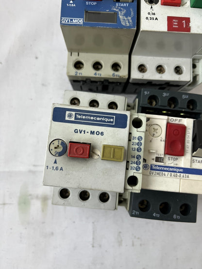 Telemecanique GV1-M06 GV2ME04 Motor Starter 0.16-1.6A Used Lot 4pcs Spares