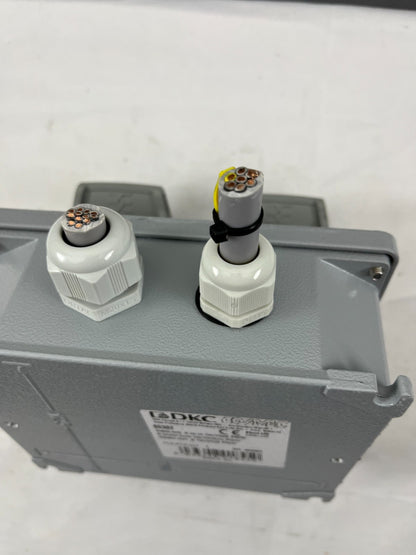 DKC Cosimec 65302 Aluminum Junction Box, 2x 16A/500V Connectors, IP66/67 Used