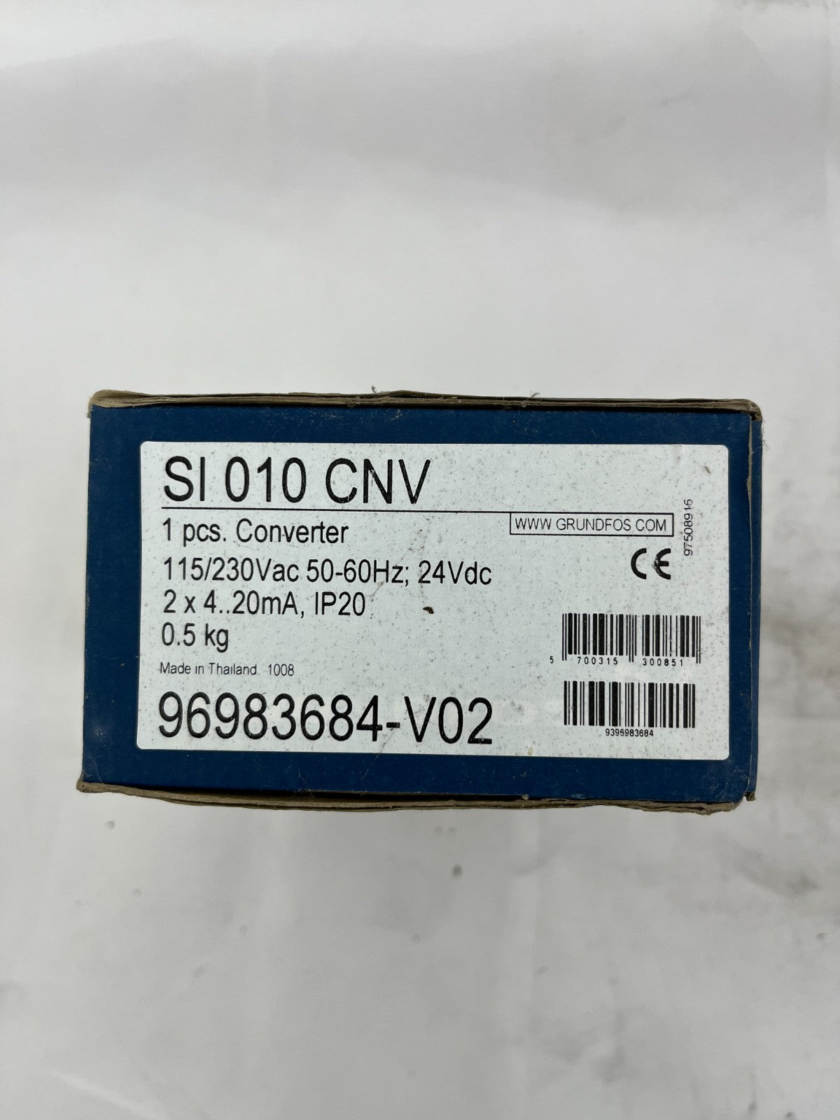 Grundfos SI 010 CNV Converter 96983684-V02, 115/230VAC to 24VDC, 2x 4-20mA, New