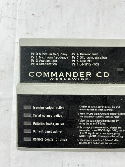 Control Techniques Commander CD Keypad Operator Panel DCN 93400 Used Working