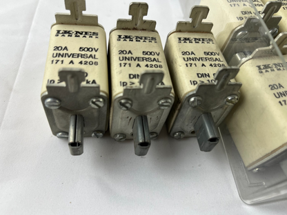 LK-NES 171 A 4208 Fuse 20A 500V Universal DIN 00 IP 100kA Lot of 7x New