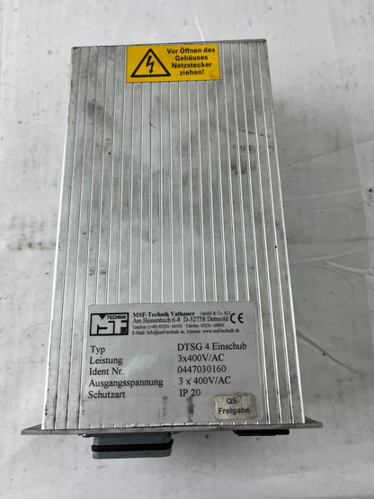 MSF‑Technik Vathauer DTSG 4 Einschub 3×400 V AC Digital Clock Timer Module, Used