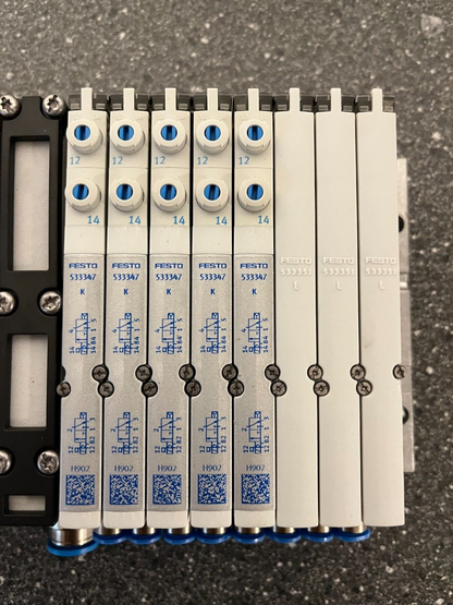 Festo CPX Pneumatic Manifold Assembly with VMPA1-FB-EMS-8 Valves and Accessories