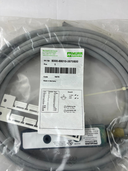 Murr Elektronik 8000-88010-3570500 Exact8 M8 Distribution Cable 8×M8 3-Pin 5m