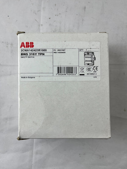 ABB BWS 316Y TPN Enclosed Safety Switch 3-Pole 16A 415V IP65 New in Box