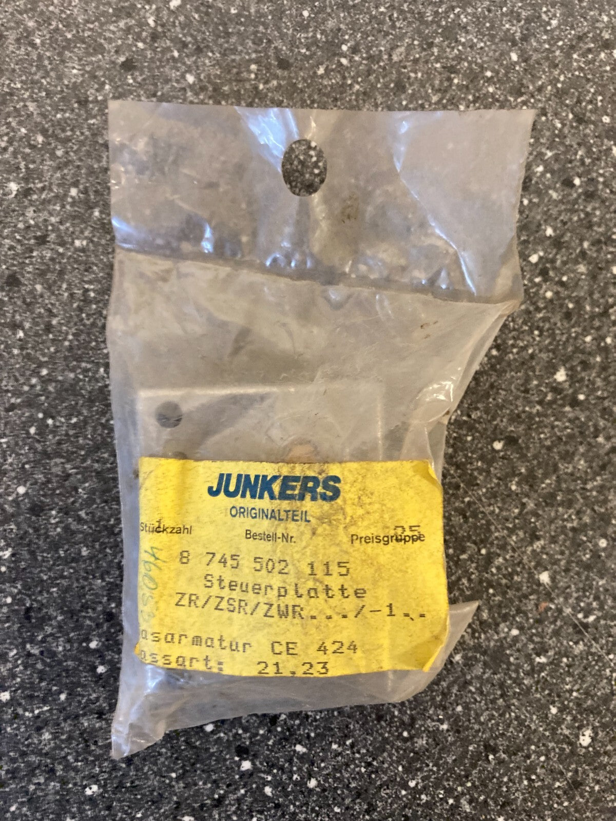Junkers Bosch Boiler Control Plate PN: 8745502115 - NOS Original ZR/ZSR/ZWR