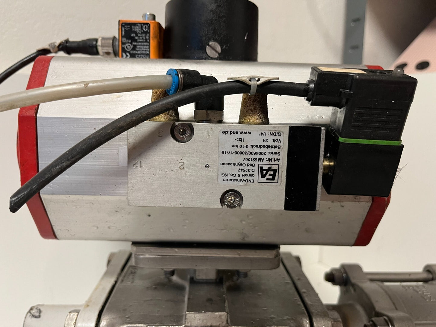 END-Armaturen ZD311567 DN50 Ball Valve Pneumatic Actuator Airtec Solenoid Used