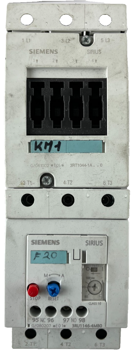 Siemens 3RT1044-1AP00 Contactor + 3RU1146-4MB0 Overload Relay 65A 30kW 230V Coil