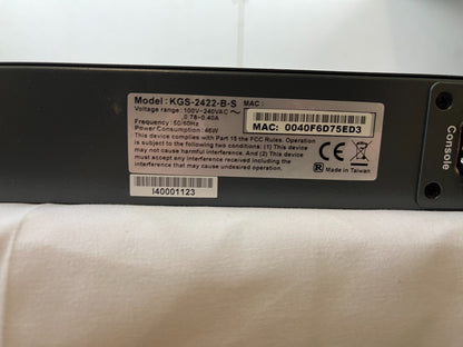 KTI KGS-2422-B-S Managed 24-Port Gigabit Switch w/ Fiber Modules Rackmount Spare