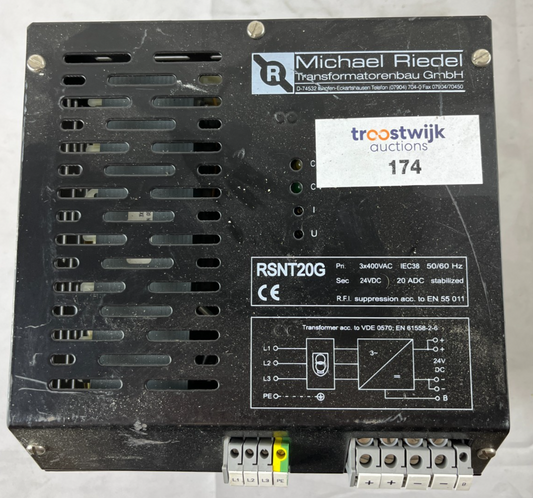 Michael Riedel RSNT20G 24VDC 20A Stabilized Power Supply 3x400VAC Used Spare